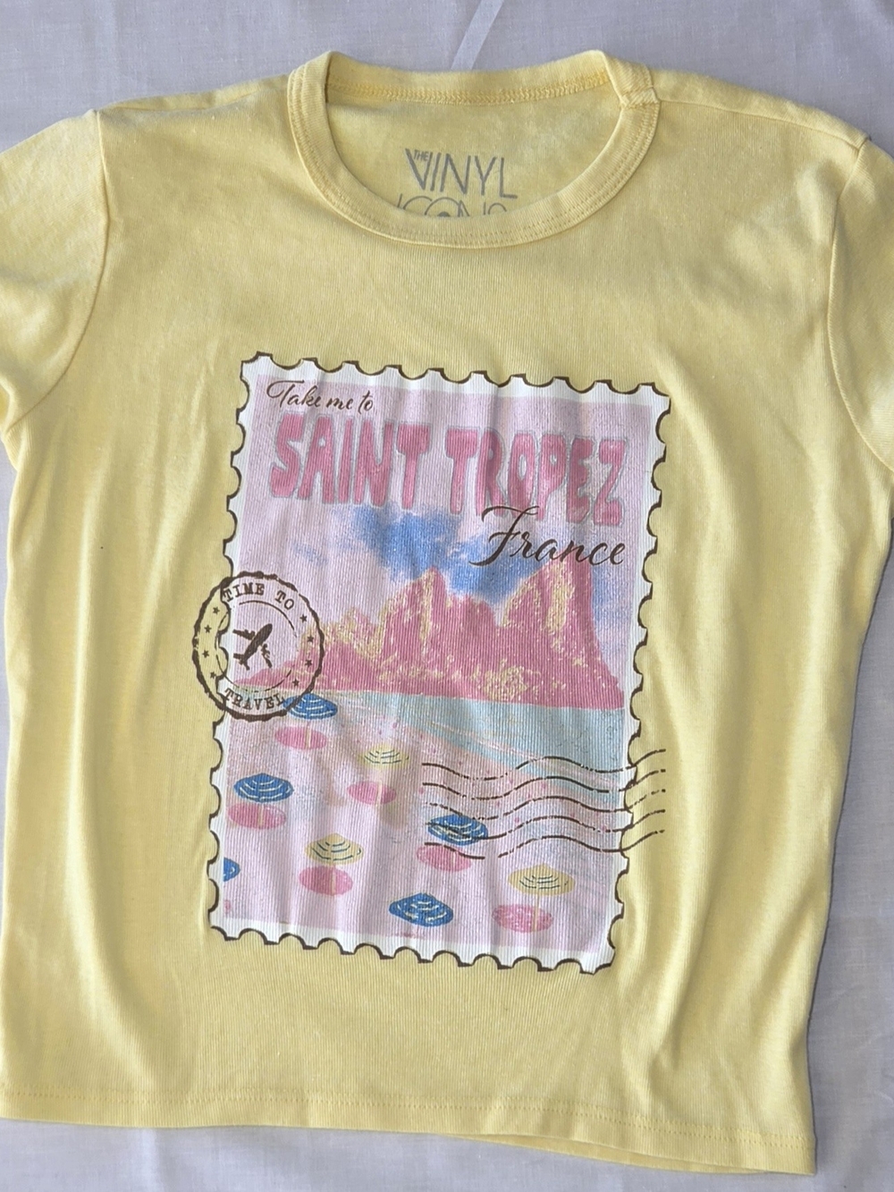 Graphic Baby Tee 90s Coastal Surf Style